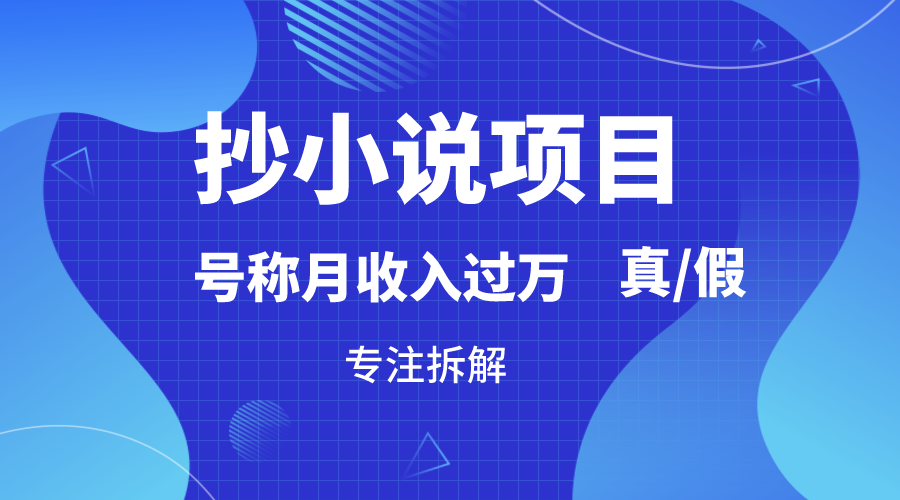 抄小说项目，号称月入过万，到底是否真实，能不能做，详细拆解九峰网创-分享创业资讯-最新网络创业项目-分享最新赚钱项目九峰网创