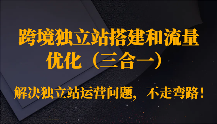 跨境独立站搭建和流量优化（三合一）解决独立站运营问题，不走弯路！九峰网创-分享创业资讯-最新网络创业项目-分享最新赚钱项目九峰网创