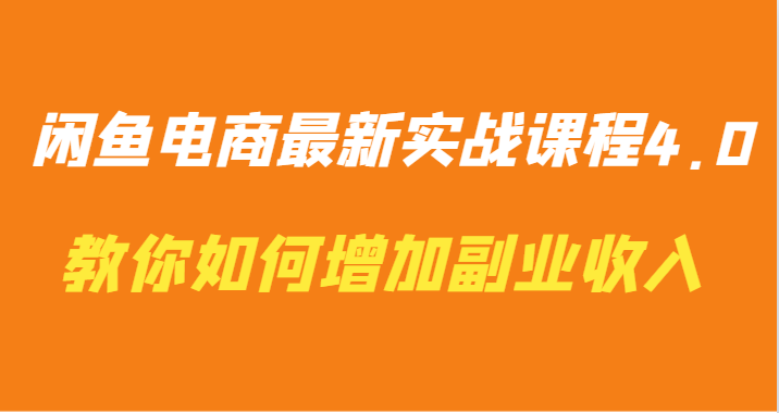 闲鱼电商最新实战课程4.0-教你如何快速增加副业收入九峰网创-分享创业资讯-最新网络创业项目-分享最新赚钱项目九峰网创
