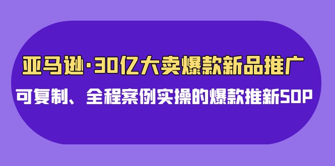 亚马逊30亿大卖爆款新品推广，可复制、全程案例实操的爆款推新SOP九峰网创-分享创业资讯-最新网络创业项目-分享最新赚钱项目九峰网创