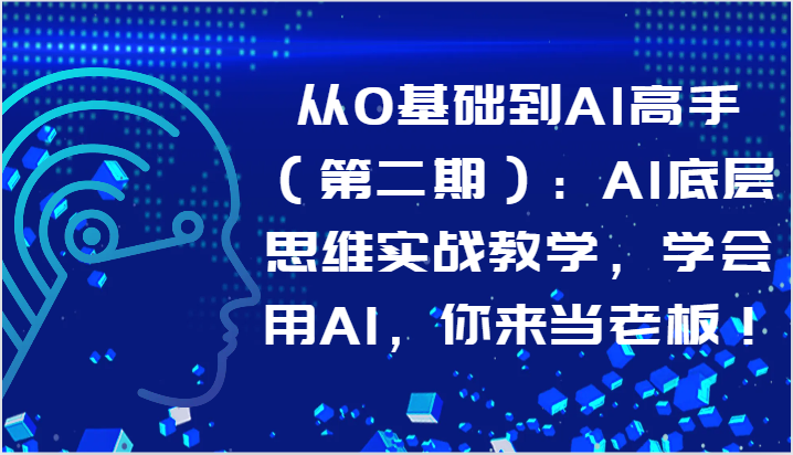 从0基础到AI高手（第二期）：AI底层思维实战教学，学会用AI，你来当老板！九峰网创-分享创业资讯-最新网络创业项目-分享最新赚钱项目九峰网创