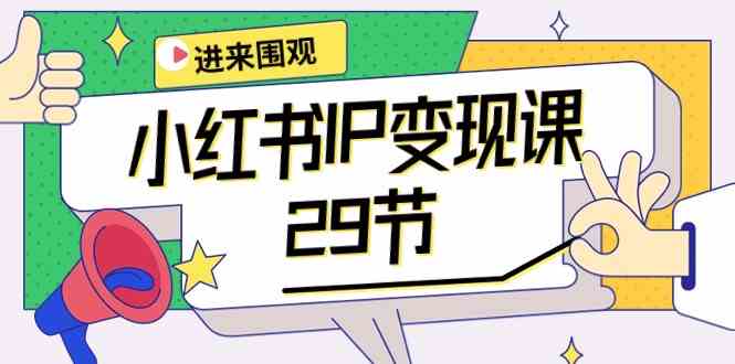 小红书IP变现课：开店/定位/IP变现/直播带货/爆款打造/涨价秘诀/等等/29节九峰网创-分享创业资讯-最新网络创业项目-分享最新赚钱项目九峰网创