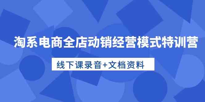 淘系电商全店动销经营模式特训营，线下课录音+文档资料九峰网创-分享创业资讯-最新网络创业项目-分享最新赚钱项目九峰网创