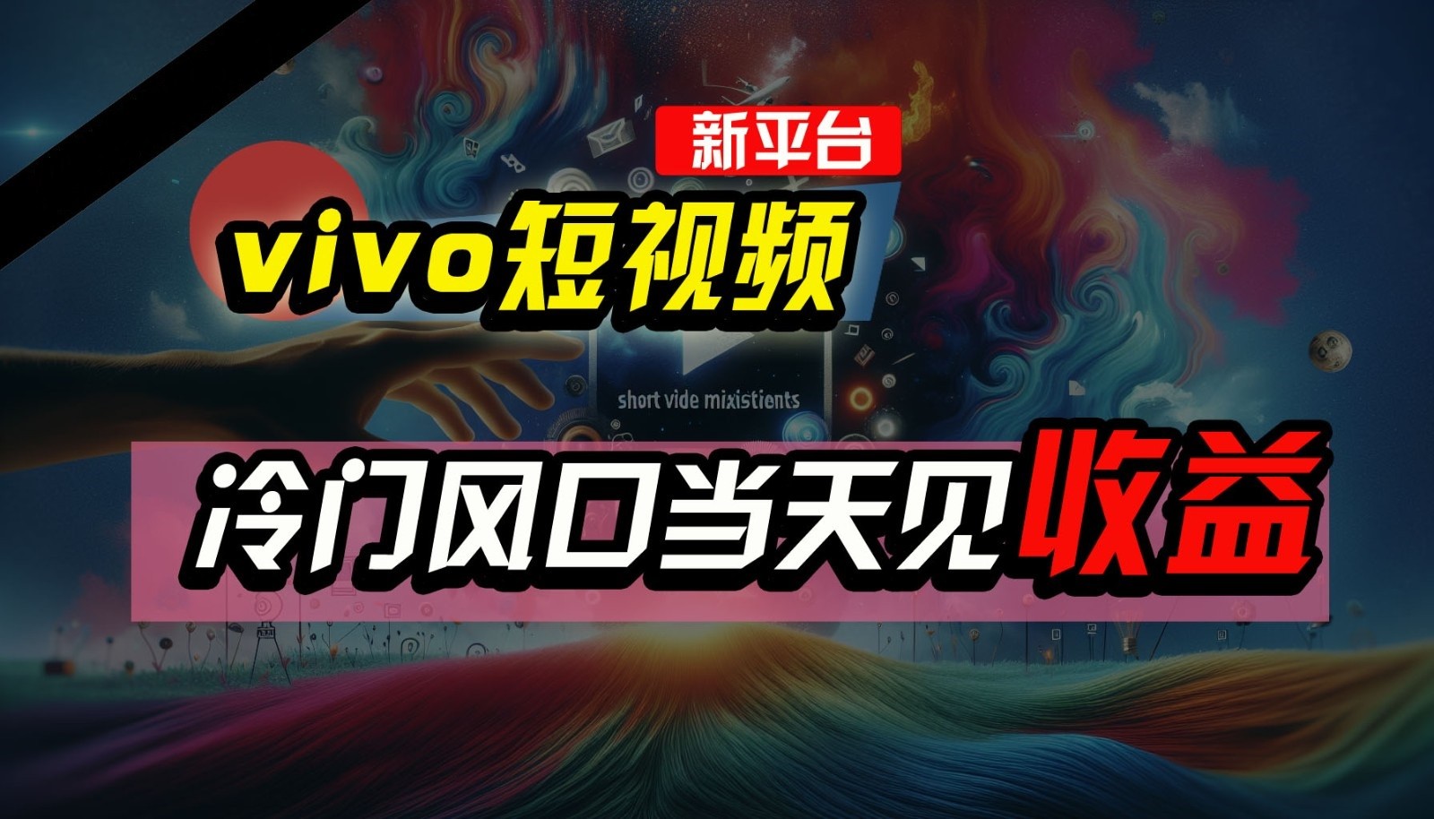 全新平台vivo短视频，新风口AI混剪无脑搬运，冷门风口当天见收益，7天撸了2300+了九峰网创-分享创业资讯-最新网络创业项目-分享最新赚钱项目九峰网创