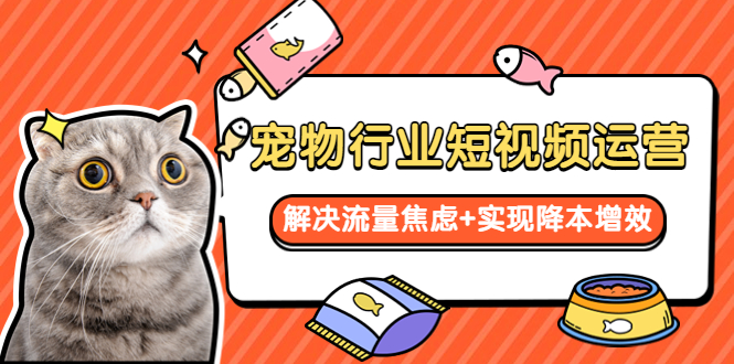 （5925期）宠物/行业短视频运营  流量增长的一层窗户纸  解决流量焦虑+实现降本增效九峰网创-分享创业资讯-最新网络创业项目-分享最新赚钱项目九峰网创