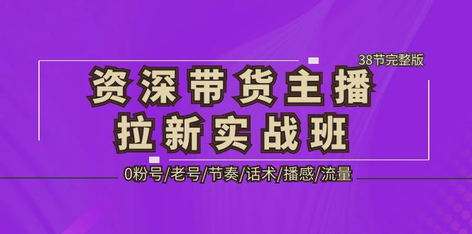 （5191期）资深·带货主播拉新实战班，0粉号/老号/节奏/话术/播感/流量-38节完整版九峰网创-分享创业资讯-最新网络创业项目-分享最新赚钱项目九峰网创