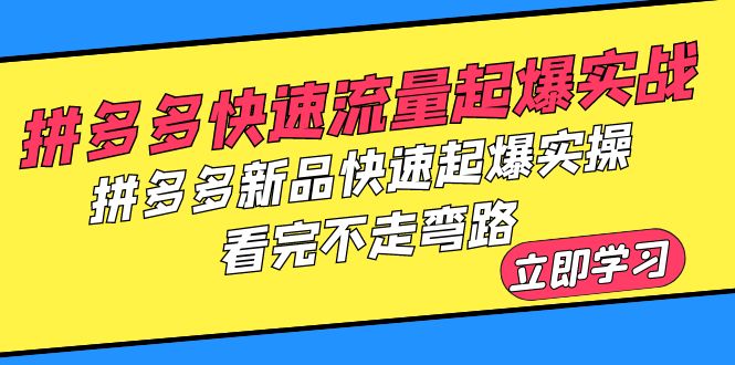 （6253期）拼多多-快速流量起爆实战，拼多多新品快速起爆实操，看完不走弯路九峰网创-分享创业资讯-最新网络创业项目-分享最新赚钱项目九峰网创