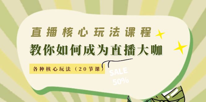 （4199期）直播核心玩法：教你如何成为直播大咖，各种核心玩法（20节课）九峰网创-分享创业资讯-最新网络创业项目-分享最新赚钱项目九峰网创
