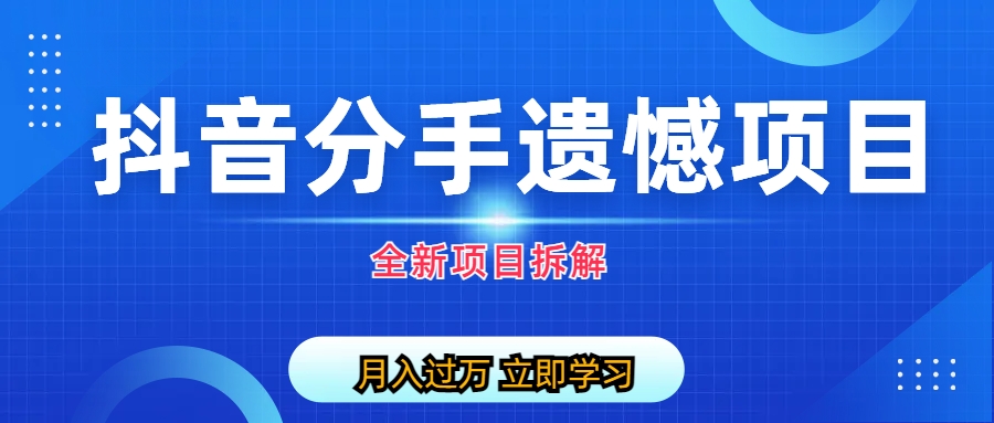 （6633期）自媒体抖音分手遗憾项目私域项目拆解九峰网创-分享创业资讯-最新网络创业项目-分享最新赚钱项目九峰网创