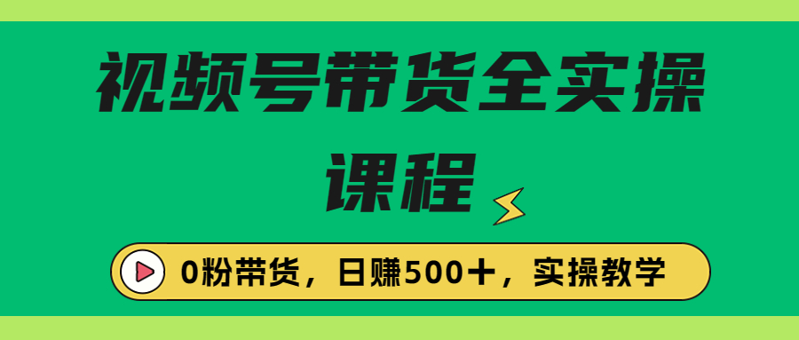 （6651期）收费1980的视频号带货保姆级全实操教程，0粉带货九峰网创-分享创业资讯-最新网络创业项目-分享最新赚钱项目九峰网创