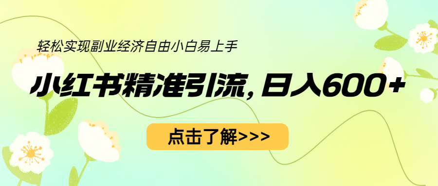 （6515期）小红书精准引流，小白日入600+，轻松实现副业经济自由（教程+1153G资源）九峰网创-分享创业资讯-最新网络创业项目-分享最新赚钱项目九峰网创