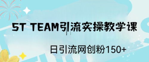 （6578期）ST TEAM引流实操课，日引流网创粉100+九峰网创-分享创业资讯-最新网络创业项目-分享最新赚钱项目九峰网创