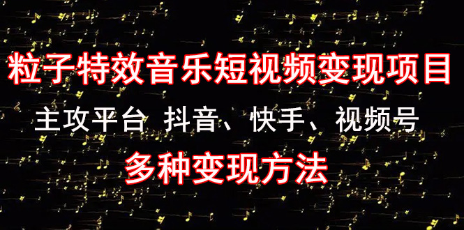（4586期）《粒子特效音乐短视频变现项目》主攻平台 抖音、快手、视频号 多种变现方法九峰网创-分享创业资讯-最新网络创业项目-分享最新赚钱项目九峰网创
