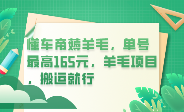 （6175期）懂车帝薅羊毛，单号最高165元，羊毛项目，搬运就行九峰网创-分享创业资讯-最新网络创业项目-分享最新赚钱项目九峰网创