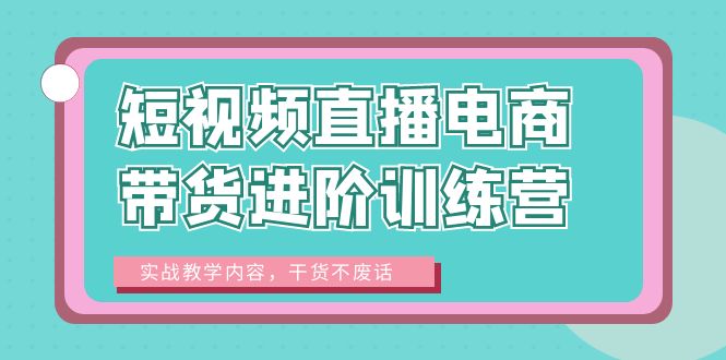（6401期）短视频直播电商带货进阶训练营：实战教学内容，干货不废话！九峰网创-分享创业资讯-最新网络创业项目-分享最新赚钱项目九峰网创