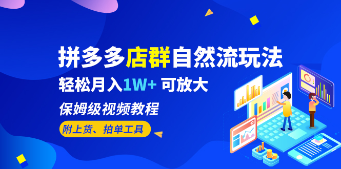 （6545期）拼多多店群自然流玩法，轻松月入1W+ 保姆级视频教程（附上货、拍单工具）九峰网创-分享创业资讯-最新网络创业项目-分享最新赚钱项目九峰网创