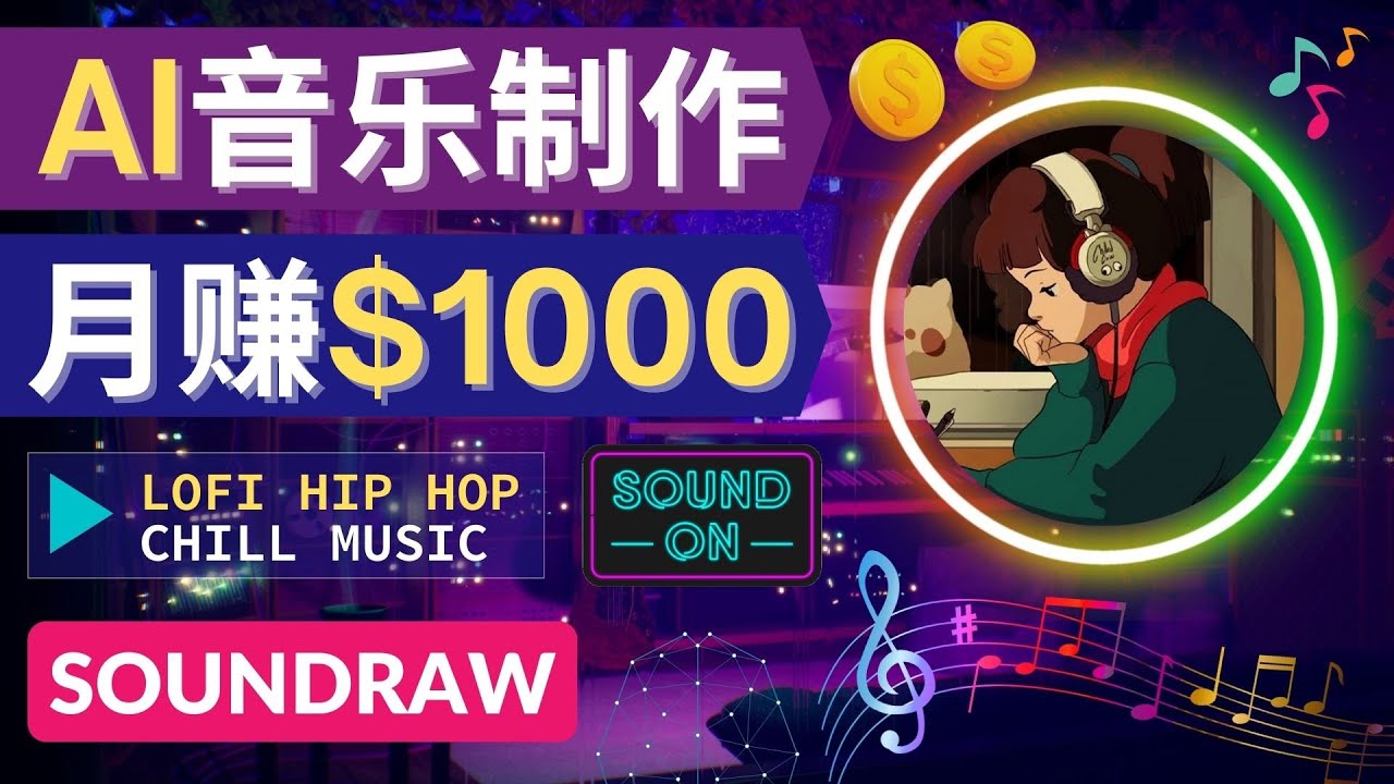 （4251期）无需任何音乐基础： 使用AI软件制作Lofi Hip Hop Chill Music 月赚1000美元九峰网创-分享创业资讯-最新网络创业项目-分享最新赚钱项目九峰网创