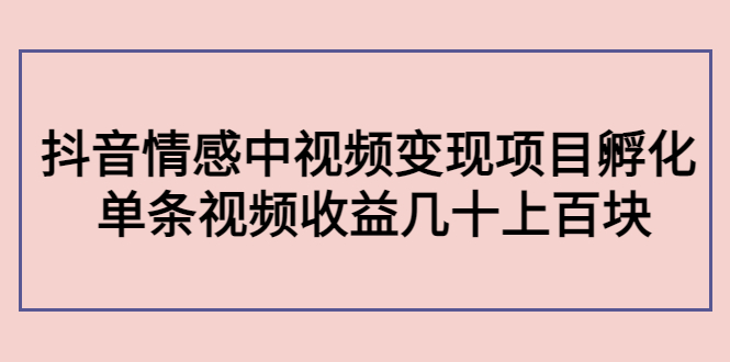 （4282期）黄岛主副业孵化营第5期：抖音情感中视频变现项目孵化 单条视频收益几十上百九峰网创-分享创业资讯-最新网络创业项目-分享最新赚钱项目九峰网创