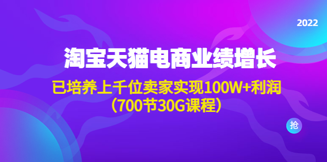 （4409期）淘系天猫电商业绩增长：已培养上千位卖家实现100W+利润（700节30G课程）九峰网创-分享创业资讯-最新网络创业项目-分享最新赚钱项目九峰网创