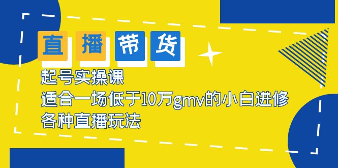 （5775期）2023直播带货起号实操课，适合一场低于·10万gmv的小白进修 各种直播玩法九峰网创-分享创业资讯-最新网络创业项目-分享最新赚钱项目九峰网创