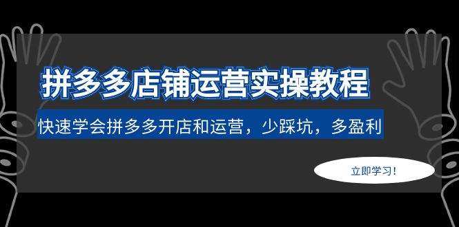 （4883期）拼多多店铺运营实操教程：快速学会拼多多开店和运营，少踩坑，多盈利九峰网创-分享创业资讯-最新网络创业项目-分享最新赚钱项目九峰网创
