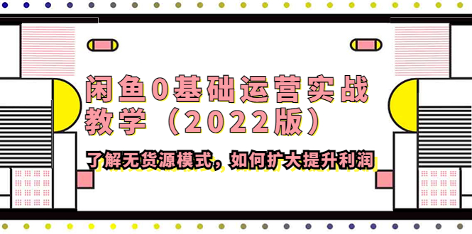 （4196期）闲鱼0基础运营实战教学（2022版）了解无货源模式，如何扩大提升利润九峰网创-分享创业资讯-最新网络创业项目-分享最新赚钱项目九峰网创