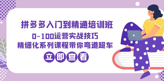 （6243期）2023拼多多入门到精通培训班：0-100运营实战技巧 精细化系列课带你弯道超车九峰网创-分享创业资讯-最新网络创业项目-分享最新赚钱项目九峰网创