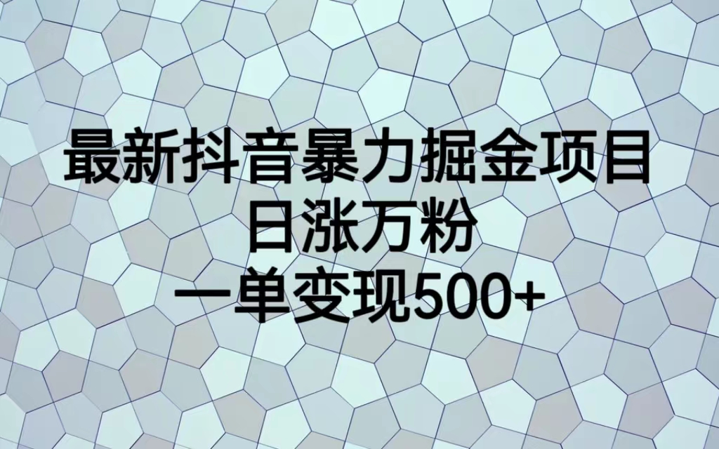（6642期）最新抖音暴力掘金项目，日涨万粉，一单变现500+九峰网创-分享创业资讯-最新网络创业项目-分享最新赚钱项目九峰网创