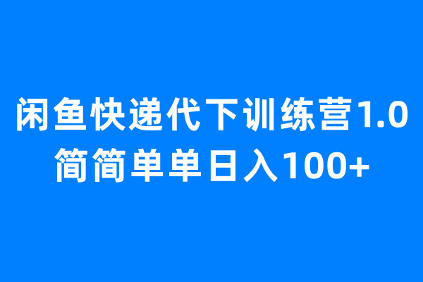 （6653期）闲鱼快递代下训练营1.0，简简单单日入100+九峰网创-分享创业资讯-最新网络创业项目-分享最新赚钱项目九峰网创