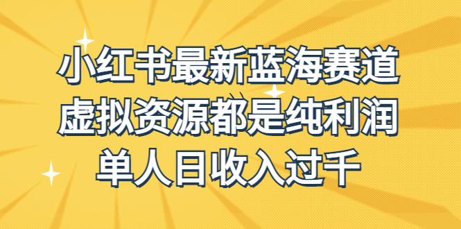 （6721期）外面收费1980的小红书最新蓝海赛道，虚拟资源都是纯利润，单人日收入过千九峰网创-分享创业资讯-最新网络创业项目-分享最新赚钱项目九峰网创