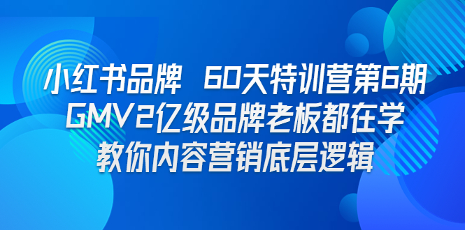 （6798期）小红书品牌 60天特训营第6期 GMV2亿级品牌老板都在学 教你内容营销底层逻辑九峰网创-分享创业资讯-最新网络创业项目-分享最新赚钱项目九峰网创