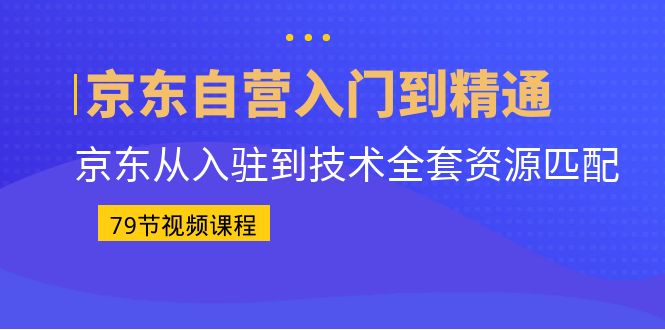 （6901期）京东自营入门到精通：京东从入驻到技术全套资源匹配（79节课）九峰网创-分享创业资讯-最新网络创业项目-分享最新赚钱项目九峰网创