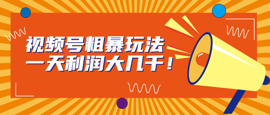 （6941期）视频号粗暴玩法，一天利润大几千！九峰网创-分享创业资讯-最新网络创业项目-分享最新赚钱项目九峰网创