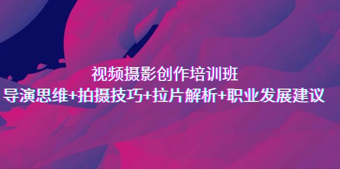 （7018期）视频摄影创作培训班，导演思维+拍摄技巧+拉片解析+职业发展建议九峰网创-分享创业资讯-最新网络创业项目-分享最新赚钱项目九峰网创