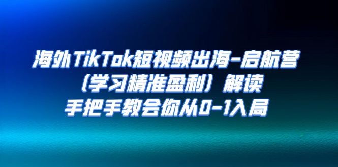 （7195期）海外TikTok短视频出海-启航营（学习精准盈利）解读，手把手教会你从0-1入局九峰网创-分享创业资讯-最新网络创业项目-分享最新赚钱项目九峰网创