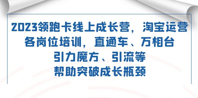 （7462期）2023领跑·卡 线上成长营 淘宝运营各岗位培训 直通车 万相台 引力魔方 引流九峰网创-分享创业资讯-最新网络创业项目-分享最新赚钱项目九峰网创