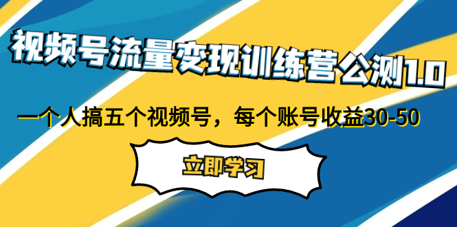 （7719期）视频号流量变现训练营公测1.0：一个人搞五个视频号，每个账号收益30-50九峰网创-分享创业资讯-最新网络创业项目-分享最新赚钱项目九峰网创