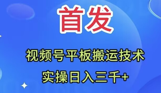 （7843期）全网首发：视频号平板搬运技术，实操日入三千＋九峰网创-分享创业资讯-最新网络创业项目-分享最新赚钱项目九峰网创