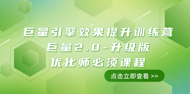 （7887期）巨量引擎·效果提升训练营：巨量2.0-升级版，优化师必须课程（111节课）九峰网创-分享创业资讯-最新网络创业项目-分享最新赚钱项目九峰网创