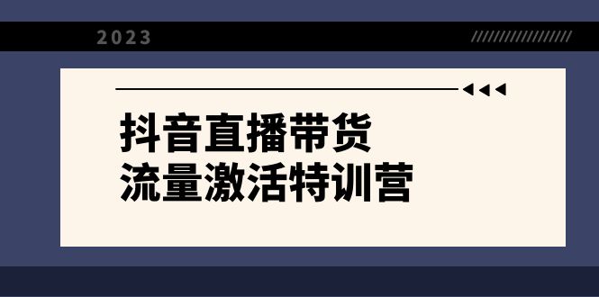 （8185期）抖音直播带货-流量激活特训营，入行新手小白主播必学（21节课+资料）九峰网创-分享创业资讯-最新网络创业项目-分享最新赚钱项目九峰网创
