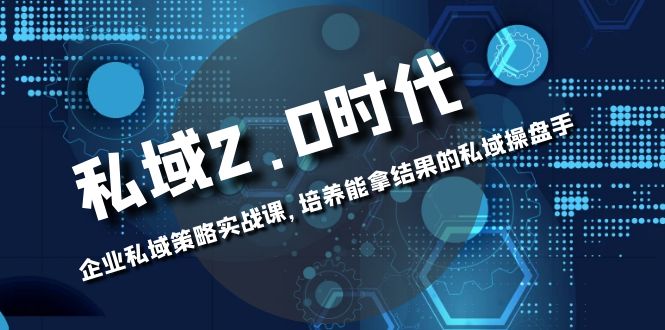（8291期）私域-2.0时代：企业私域策略实战课，培养能拿结果的私域操盘手九峰网创-分享创业资讯-最新网络创业项目-分享最新赚钱项目九峰网创