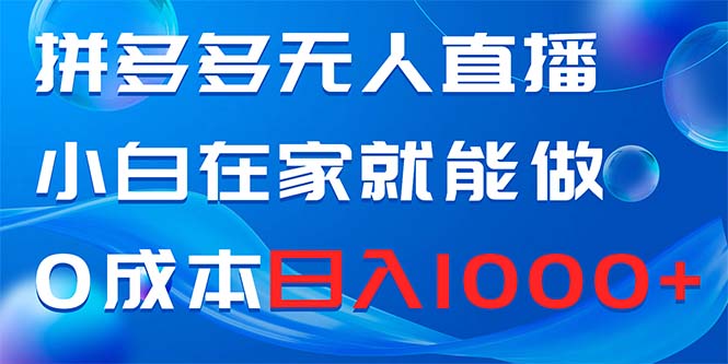 （8450期）拼多多无人直播，小白在家就能做，0成本日入1000+九峰网创-分享创业资讯-最新网络创业项目-分享最新赚钱项目九峰网创