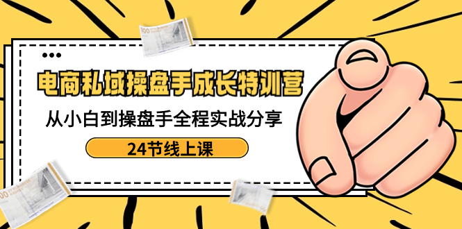 （8723期）电商私域-操盘手成长特训营：从小白到操盘手全程实战分享-24节线上课九峰网创-分享创业资讯-最新网络创业项目-分享最新赚钱项目九峰网创