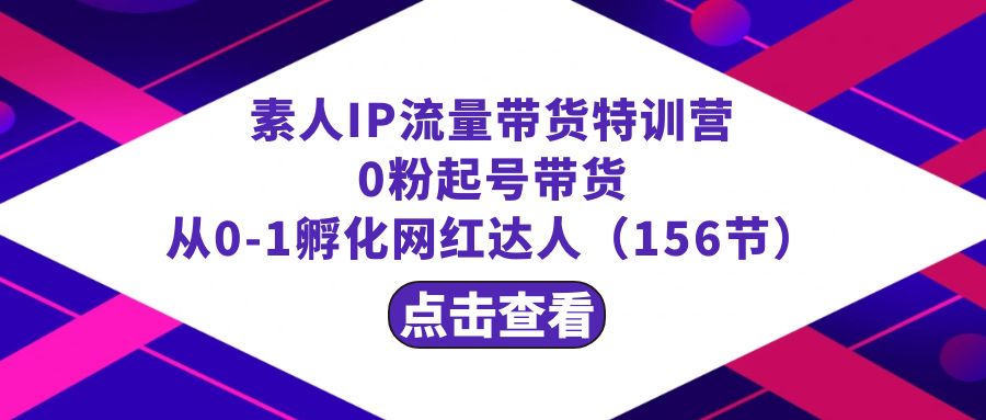 （8776期）繁星·计划素人IP流量带货特训营：0粉起号带货 从0-1孵化网红达人（156节）九峰网创-分享创业资讯-最新网络创业项目-分享最新赚钱项目九峰网创