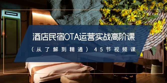 （8926期）酒店民宿-OTA运营实战高阶课（从了解到精通）45节视频课九峰网创-分享创业资讯-最新网络创业项目-分享最新赚钱项目九峰网创
