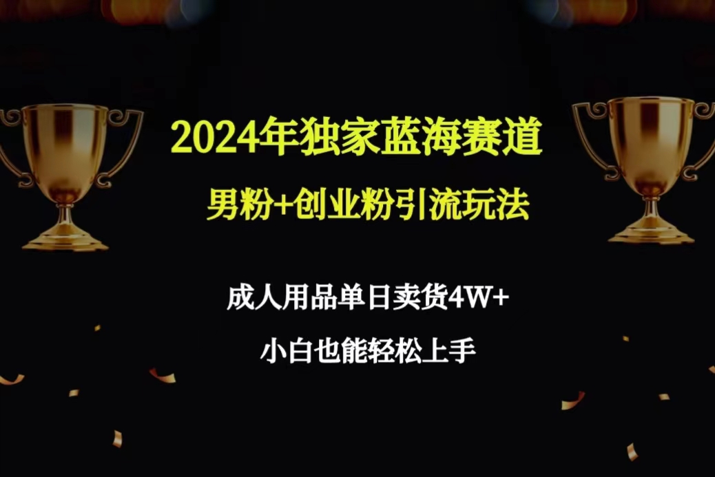 （9111期）2024年独家蓝海赛道男粉+创业粉引流玩法，成人用品单日卖货4W+保姆教程九峰网创-分享创业资讯-最新网络创业项目-分享最新赚钱项目九峰网创