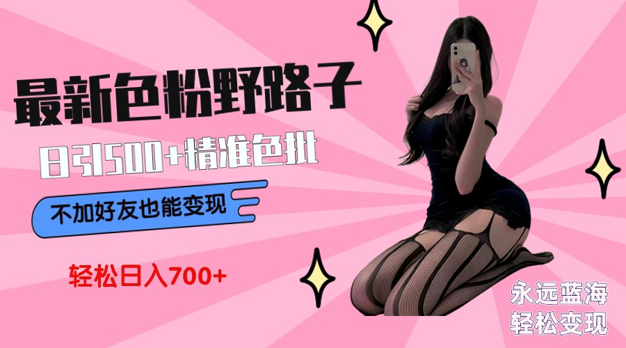 （9119期）最新色粉变现野路子，日引500+老色批 可不加好友直接变现 小白轻松日入700+九峰网创-分享创业资讯-最新网络创业项目-分享最新赚钱项目九峰网创