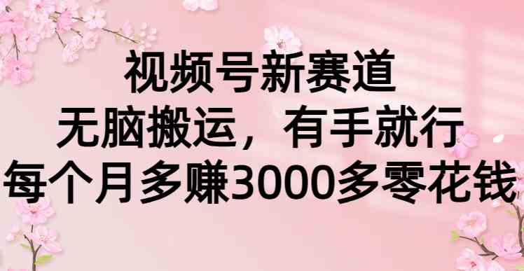 （9277期）视频号新赛道，无脑搬运，有手就行，每个月多赚3000多零花钱九峰网创-分享创业资讯-最新网络创业项目-分享最新赚钱项目九峰网创