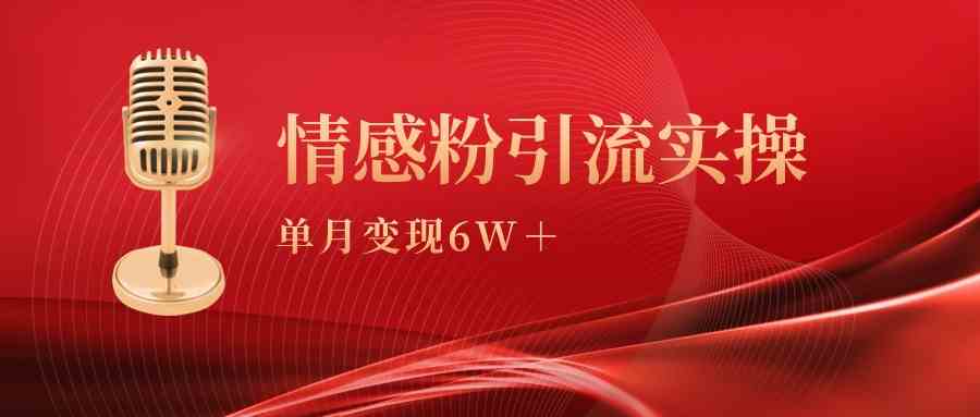 （9473期）单月变现6w+，情感粉引流变现实操课九峰网创-分享创业资讯-最新网络创业项目-分享最新赚钱项目九峰网创