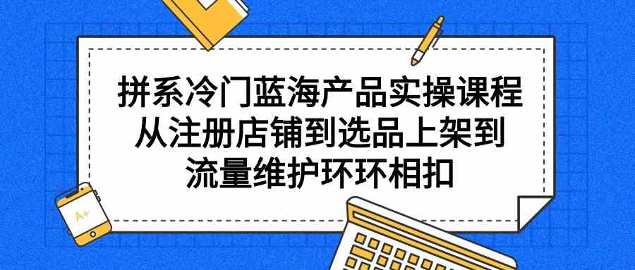 （9527期）拼系冷门蓝海产品实操课程，从注册店铺到选品上架到流量维护环环相扣九峰网创-分享创业资讯-最新网络创业项目-分享最新赚钱项目九峰网创